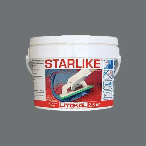 Затирочные смеси Litokol Litohrom Starlike C.480 Серебристо-серый 2,5  кг