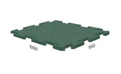Резиновое покрытие Rubblex Standart Puzzle 1000x1000x25 мм Зеленый
